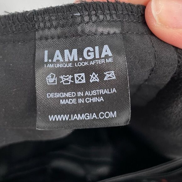 I.AM.GIA  Black Wide Flare Leg High Rise Vegan Leather Stretch Pants X Large - Picture 7 of 8